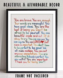 "You Are Enough-Loved-Important"- Inspirational Wall Art Print- 8 x 10" Ready