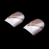 ArtPlus 24pcs x 4 (4-Pack) Elegant Touch French Manicure False Nails with Glue Full Cover Medium Length 4 Boxes in 1 Premium Pack Fake Nails Art