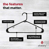Sharpty Plastic Hangers Clothing Hangers Ideal for Everyday Standard Use (Black, 20 Pack)