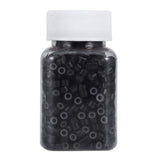 2000pcs Silicone Micro Link Tubes Rings 3.5mm Beads Lined Hair Connector For Human Feather Hair Extension Tip (Black)