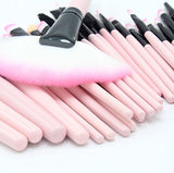 32pcs Makeup Brushes Set Professional Cosmetic Foundation Powder Eyeshadow Brush Kit with Bag (Pink)