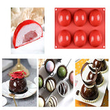 6 Holes Half Sphere Silicone Mold For Chocolate, Cake, Jelly, Pudding, Round Shape