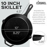 Pre-Seasoned Cast Iron Skillet (10-Inch) with Handle Cover Oven Safe Cookware