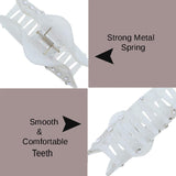 3.5 Inch Jaw Clip Hair Claw With Diamonds and Heart Motif -White