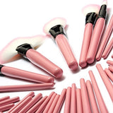 32pcs Makeup Brushes Set Professional Cosmetic Foundation Powder Eyeshadow Brush Kit with Bag (Pink)