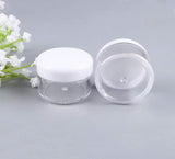 24PCS 15 Gram 15ml 0.5oz Refillable White Plastic Screw Cap Lid with Clear Base Empty Plastic Sample Container Jars for Cosmetic Make Up Cream Lotion Eye Shadow Nails Powder Gems Jewelry