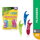 GUM - 10070942303108 Crayola Kids' Flossers, Grape, Fluoride Coated, Ages 3+