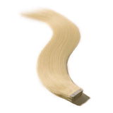 Tape in Human Hair Extensions Blonde 22 inch Grade 6A Double Side Tape Seamless Skin Weft Rooted Tape on Natural Hair Extensions Long Straight (22" / 22 inch 50g,#60 Platinum Blonde)