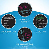 Magnetic Black Dry Erase Board for Fridge: with Bright Neon Chalk Markers - 17x11"