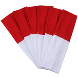 Headbands Hairband Cotton Soft and Stretchy Elastic Solid Color 6 Pcs Per Lot (White/Red)