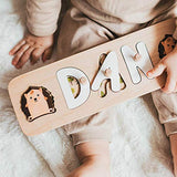 Personalized Wood Name Puzzle With Pegs & Custom Design - Toddler Name Puzzle