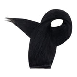 RUNATURE 20 Inches V Clip in Hair Extensions Color 1 Jet Black One Piece (100g) Clip in Straight Hair Extensions for Women