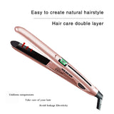 Flat Iron for Hair - Homfu Hair Straighter and Curler 2 in 1 Ceramic Tourmaline Ionic Flat Hair Iron Dual Voltage 10S Instant Heat Staighten Irons