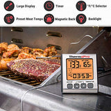 ThermoPro TP-16S Digital Meat Thermometer Smoker Candy Food BBQ Cooking Thermometer for Grilling Oven Deep Fry with Smart Kitchen Timer Mode and Backlight