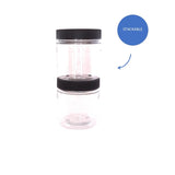 Clear Plastic Jars 8 ounce with Black Lids (9-Pack), Refillable Empty Storage Containers with Lids for Cosmetic Products, Kitchen, DIY creams, Arts, Crafts Supplies