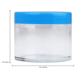 Beauticom 60 Grams/60 ML (2 Oz) Round Clear Leak Proof Plastic Container Jars with Blue Lids for Travel Storage Makeup Cosmetic Lotion Scrubs Creams Oils Salves Ointments (12 Jars)