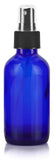 4 oz Cobalt Blue Glass Boston Round Fine Mist Spray Bottle (8 Pack) + Funnel