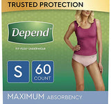 Depend FIT-FLEX Incontinence Underwear for Women, Disposable, Maximum Absorbency