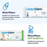 WaterWipes Unscented Baby Wipes, Sensitive and Newborn Skin, 4 Packs (240 Wipes)