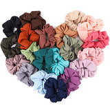20Pcs Chiffon Hair Scrunchies,Colorful Hair Ties,Elastic Hair Bobbles for Ponytail Holder,Hair Accessories Ropes Scrunchie for Women,Sports Leisure Scrunchies Bobbles(Solid Color)