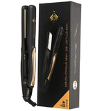 JINRI 2 in 1 Travel Hair Straightener and Curler Flat Iron Curling Iron with Adjustable Digital Temp,Dual Voltage,Silver