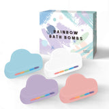 Rainbow Bath Bombs Gift Set - 4 Handmade Fizzies for Women 6.3 oz - Perfect for Bubble & Spa Bath- Essential and Fragrance Oils for Moisturizing Dry Skin - Unique Birthday & Beauty Products,（4 Pack）