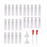 Haishell 25 Pcs Mini 5ML Atomizer Plastic Bottle Spray Refillable Perfume Empty Sample Bottle With 2 pcs Mini Plastic Funnels and 2 pcs Glass Droppers for Travel Party Portable Makeup Tool