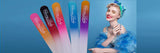 ClassyLady Professional Glass Nails File - Crystal Finger Nail Files For Natural and Acrylic Nails, Double Sided Glass Nail File instead of Emery Boards and Buffers (Colour 5pk with Case)