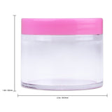 Beauticom 60 Grams/60 ML (2 Oz) Round Clear Leak Proof Plastic Container Jars with Pink Lids for Travel Storage Makeup Cosmetic Lotion Scrubs Creams Oils Salves Ointments (12 Jars)