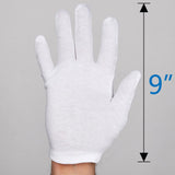 Selizo 12 Pairs White Cotton Gloves for Cosmetic Moisturizing Dry Hands Coin Jewelry Inspection Hand Spa – Large Size