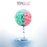 Body Buff - Foam Scrubber Loofah for Exfoliation & Cleansing - Removes Oil, Dirt, Impurities & Dead Skin - Sensitive, Dry, Oily, or Combination Skin - Customize Gentle to Clinical - Green/Pink