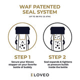 Champagne Stoppers by Kloveo - Patented Seal (No Pressure Pump Needed) Made in Italy