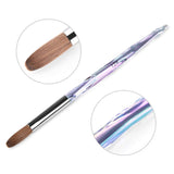 Alexnailart Acrylic Nail Brush Round Head Nail Art Painting Pen with Symphony Crystal Handle Nail Design Manicure Tool (12#)