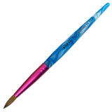 Pana Size # 6 USA Acrylic Nail Brush100% Pure Kolinsky Hair Acrylic White~Swirl~Blue Handle with Pink Ferrule Round Shaped Style (PN-AP-6)
