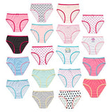 Alyce Intimates Pack of 18 Girls Cotton Brief, Assorted Solids & Prints