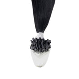12 Inch Micro Ring Hair Extensions Human Hair Hetto 50Strands #1 Jet Black Remy Micro Beads Link Beads Hair Extension