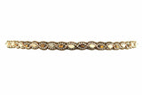 Pink Pewter Ginny No Slip No Tangle Beaded Headband, Stretch Band, Women Hair Jewelry, One Size Fits All - Bronze