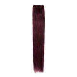 16 Inch Clip in Human Hair Extensions 65g Thin 8 Pcs Clip on Human Hairpieces Standard Weft Soft Long Straight Hair for Women Gift #99J Wine Red