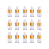 Beaupretty 50Pcs Clear Glass Dropper Bottle 2ml Mini Essential Oils Sample Dropper Vails Subpackaging Bottle Refillable Bottle for Travel Perfume Cosmetic Liquid
