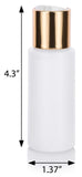 2 oz Clear Natural Refillable Plastic Squeeze Bottle with Gold Metal Disc Cap Top - (6 Pack)