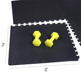 Balance From Puzzle Exercise Mat with EVA Foam Interlocking Tiles, Black, 1/2" Thick