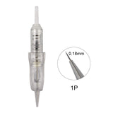 10pcs Permanent Makeup Cartridge Needles 1R 0.18mm Nano Disposable Eyebrow Tattoo Needle for Permanent Makeup Machine Pen (10pcs)