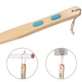 Emoly Bath Body Exfoliating Brush，Portable Shower Back Cleaning Scrubber with Long Wooden Handle, Double-Sided Brush Head for Exfoliating Skin and A Soft Scrub