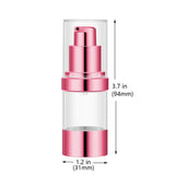 0.5 OZ Refillable Airless Pump Bottle, Travel Lotion Container, Plastic Cosmetic Dispenser (6PCS,Rose Red)