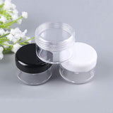 24PCS 15 Gram 15ml 0.5oz Refillable White Plastic Screw Cap Lid with Clear Base Empty Plastic Sample Container Jars for Cosmetic Make Up Cream Lotion Eye Shadow Nails Powder Gems Jewelry