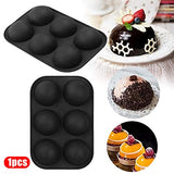 6 Holes Silicone Mold for Chocolate, Baking Mold for Making Hot Chocolate Bomb,Cake