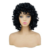 Short Curly Synthetic Hair Wigs for Black Women Andromeda Afro Loose Kinky Curly Heat Resistant Fiber Hair Wig for African American Black Women (Big Curly)