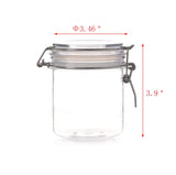 FixtureDisplays Wire Clasp PET Jar 450 ml Spice Jar Seal Paint Jar Oil Storage Plastic Mason Jar 18615-450ML-6PK