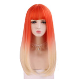 Orang Gradiente Blonde Long Straight Wigs With Bang for Women Girls (1#)
