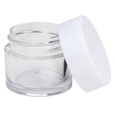 Beauticom 7 Gram / 7 ML Thick Wall Round Leak Proof Clear Acrylic Jars for Beauty, Cream, Cosmetics, Salves, Scrubs (72 Pieces Bottom Clear Base + 72 Pieces Lids, White)